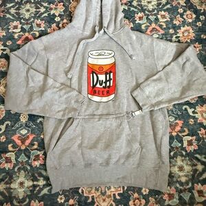 Gray Duff Beer Hoodie Universal Studios Mens Small